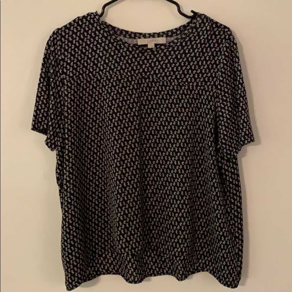 Loft Black and white patterned top